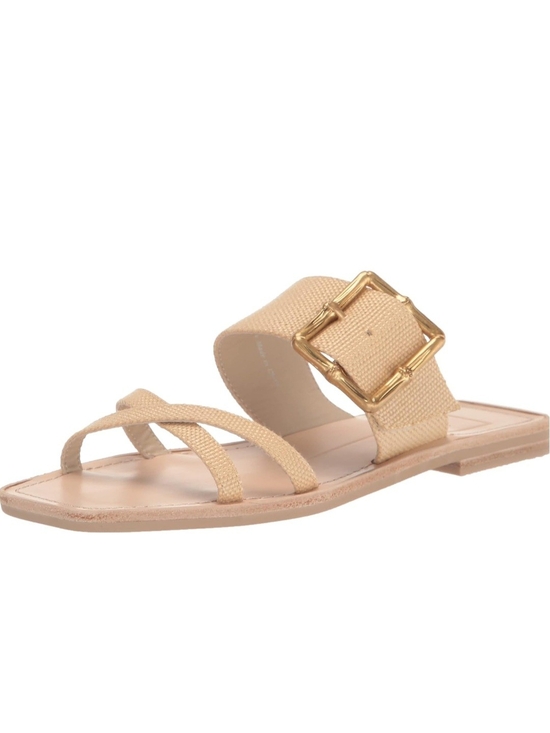 Dolce Vita Shoes - Dolce Vita Beige Slide Sandal with Gold Buckle